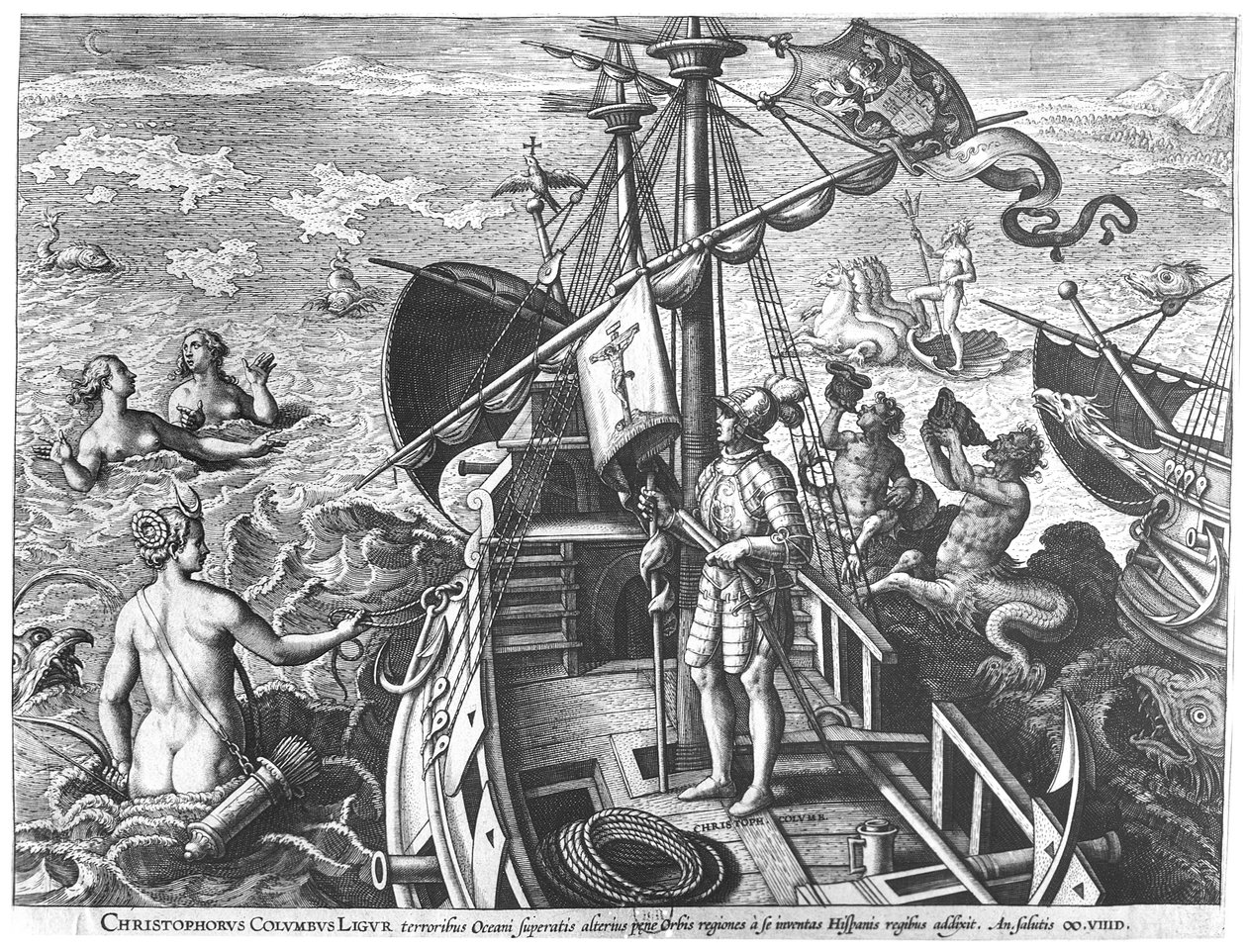 Kristof Kolomb (1451-1506) karavelinde Amerika