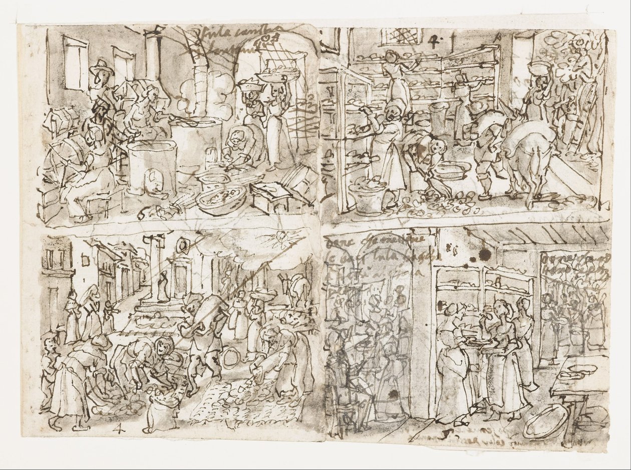 İpekböcekçiliği Dizisinden Dört Sahne by Jan van der Straet