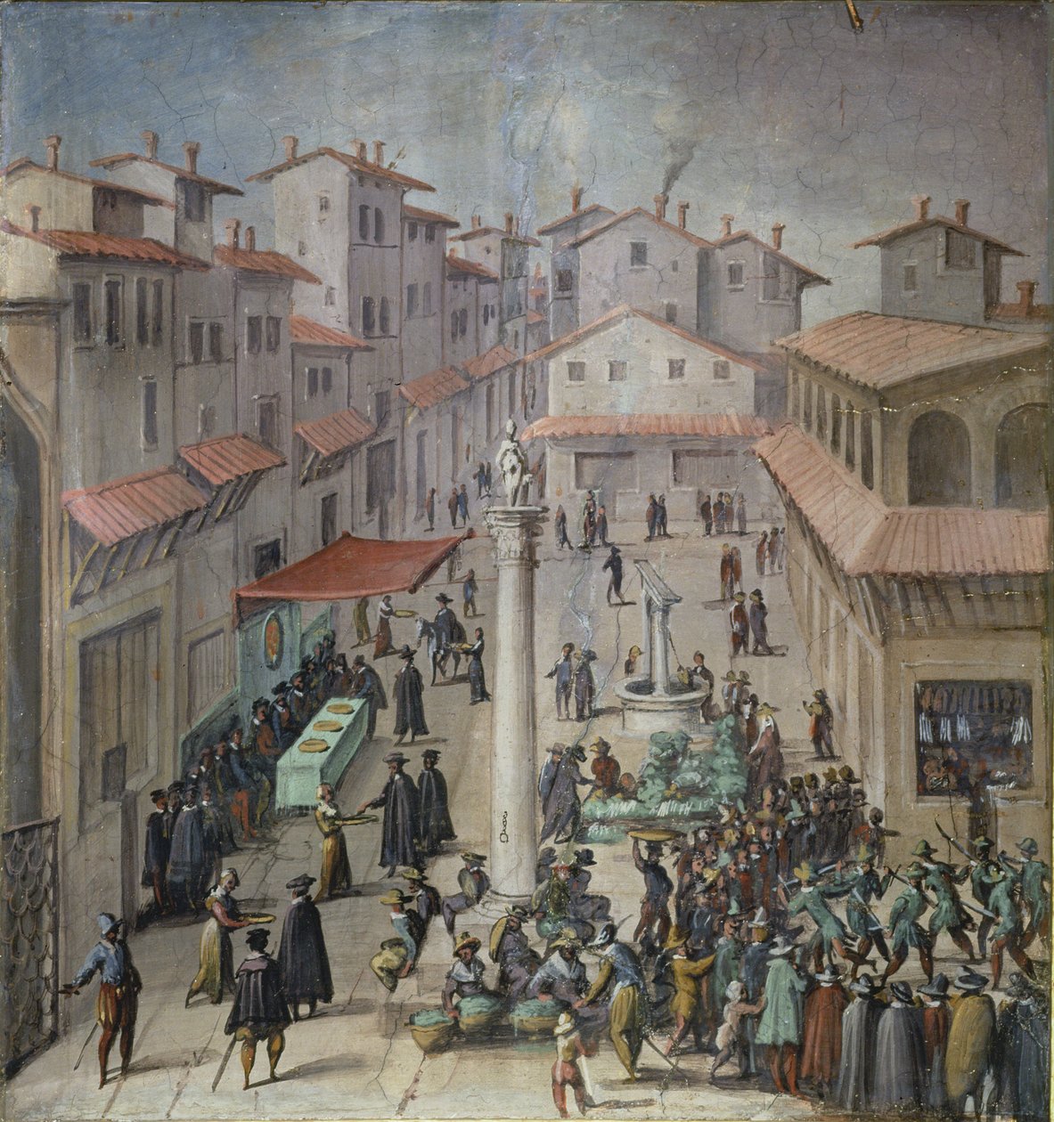 Piazza del Mercato Vecchio, Floransa, 1555 by Jan van der Straet