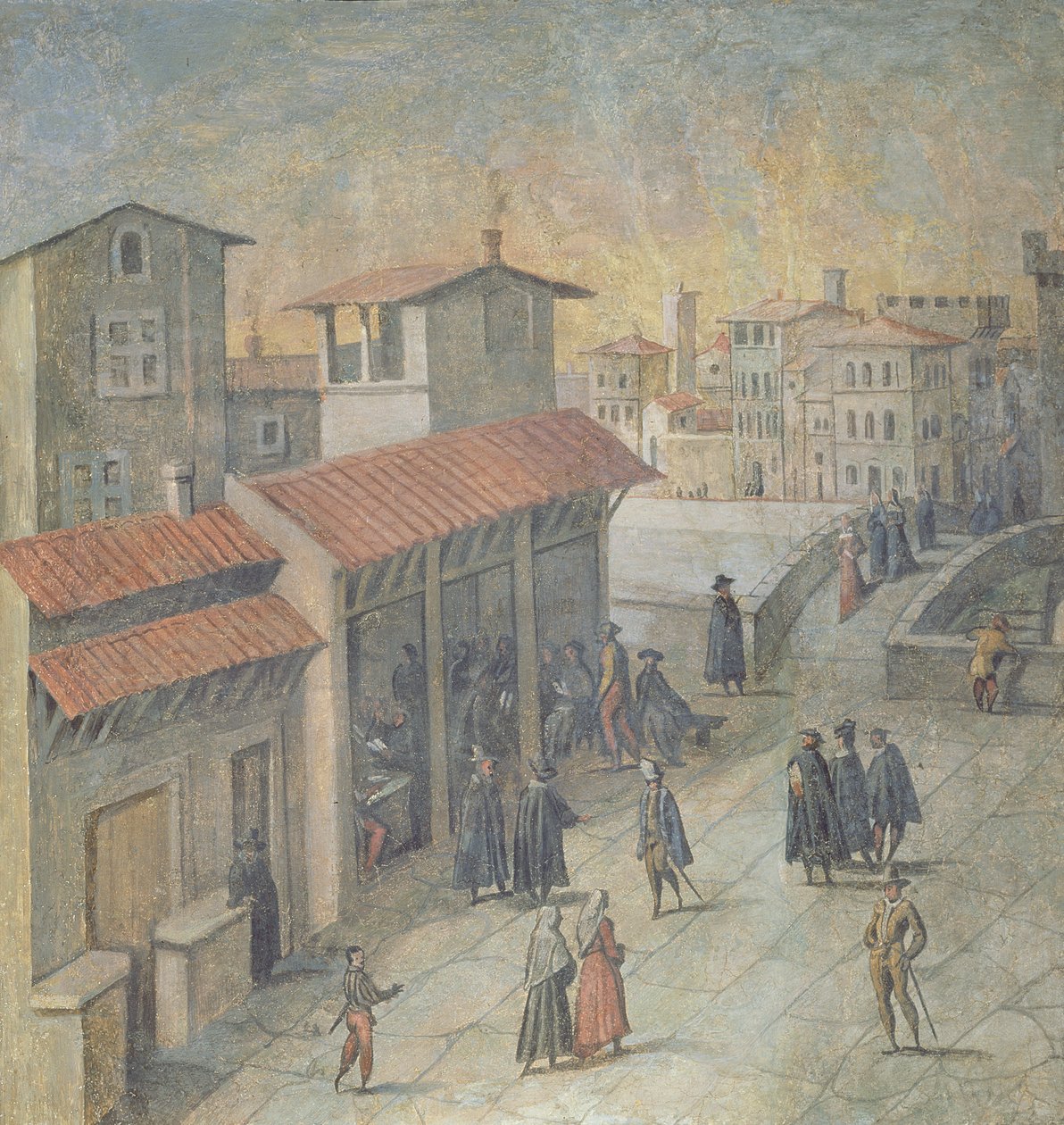 Ponte a Santa Trinita, Floransa, 1555 by Jan van der Straet