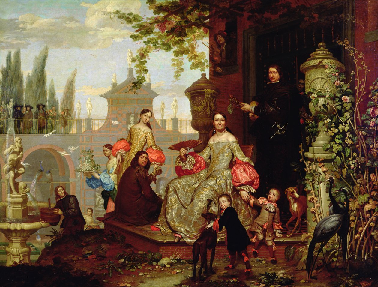 Bahçedeki Bir Ailenin Portresi, 1680 by Jan van the Younger Kessel