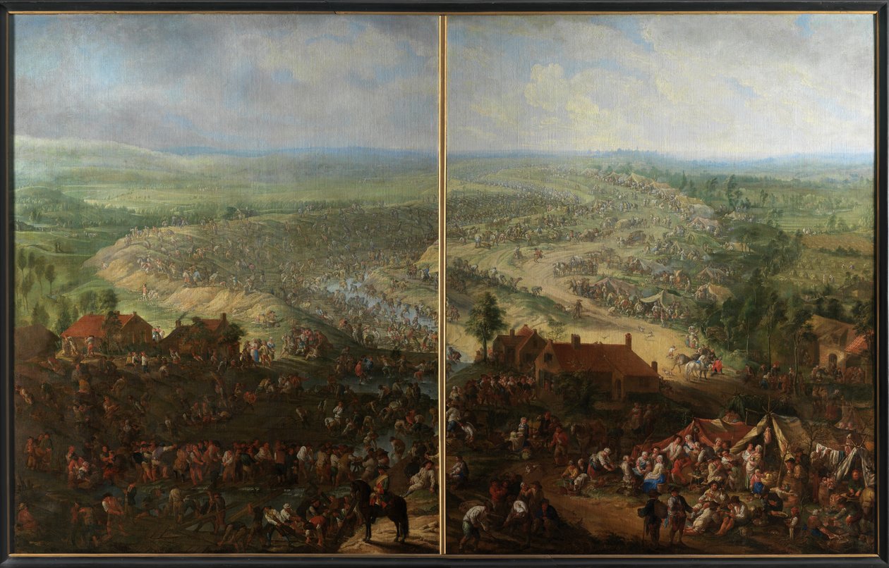 Ghent Kanalı'nın Kazılması (tuval üzerine yağlıboya) by Jan Anton Garemyn