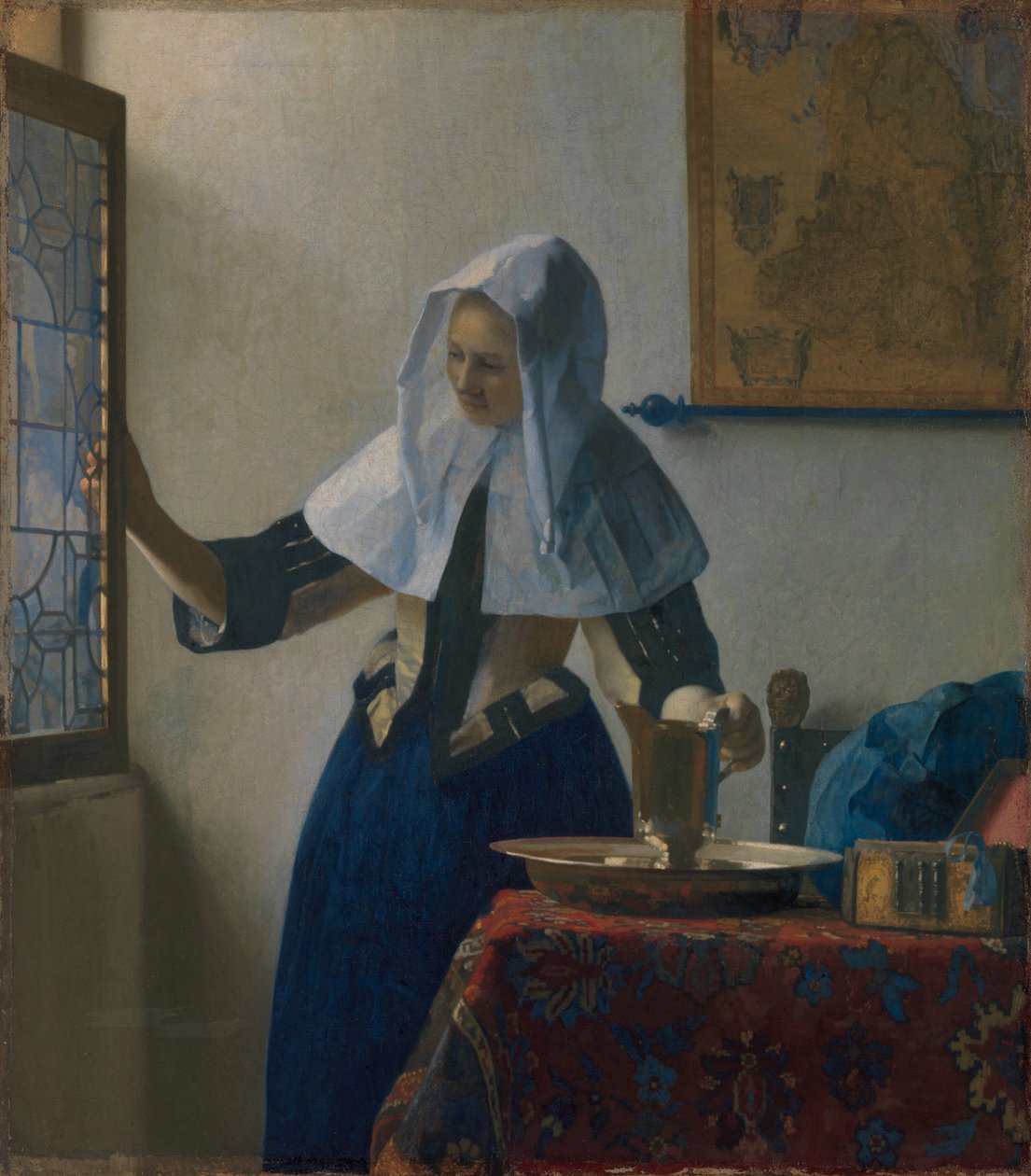 Sürahili Genç Kadın, 1662 dolayları (tuval üzerine yağlı boya) by Johannes Vermeer