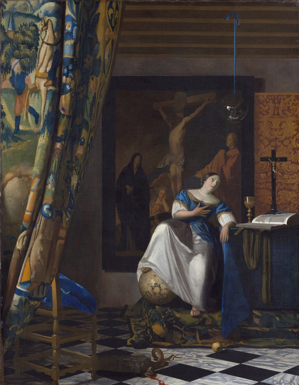 İnanç Alegorisi - Tablo Johannes Vermeer (Vermeer de Delft) (1632-1675), Tuval üzerine yağlı boya by Johannes Vermeer