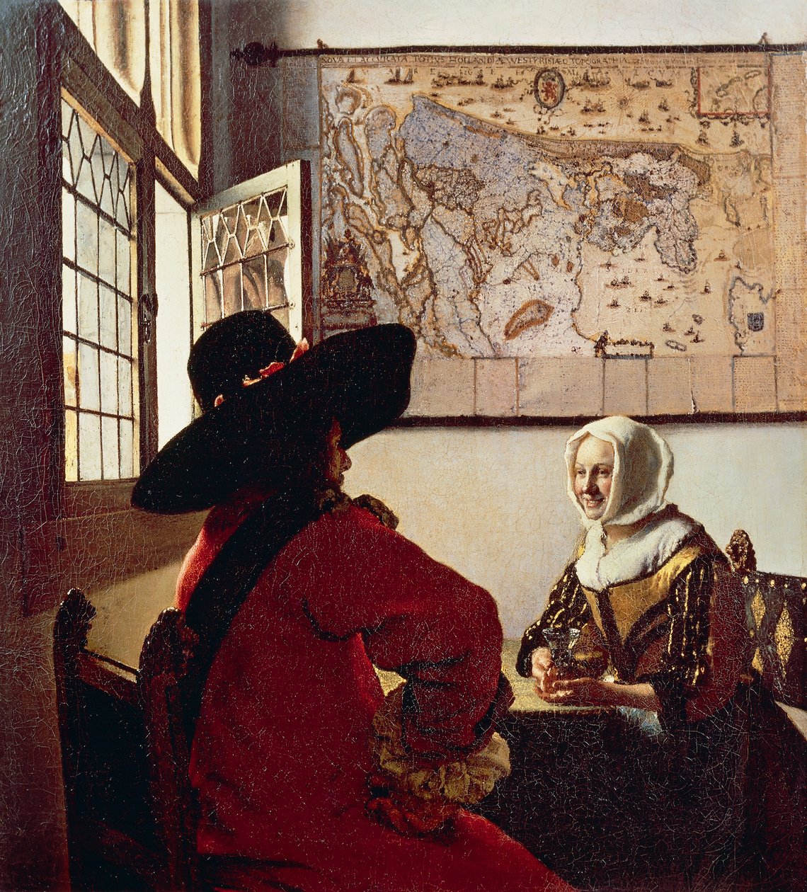 Asker ve gülen kız by Johannes Vermeer