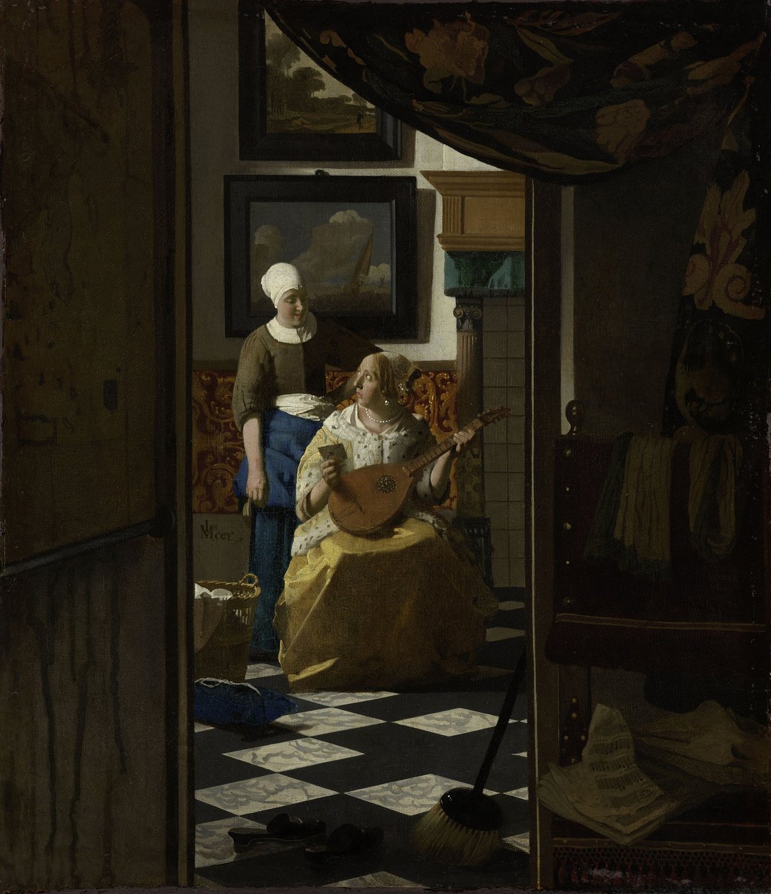 Aşk Mektubu, c.1669-70 (tuval üzerine yağlı boya) by Johannes Vermeer