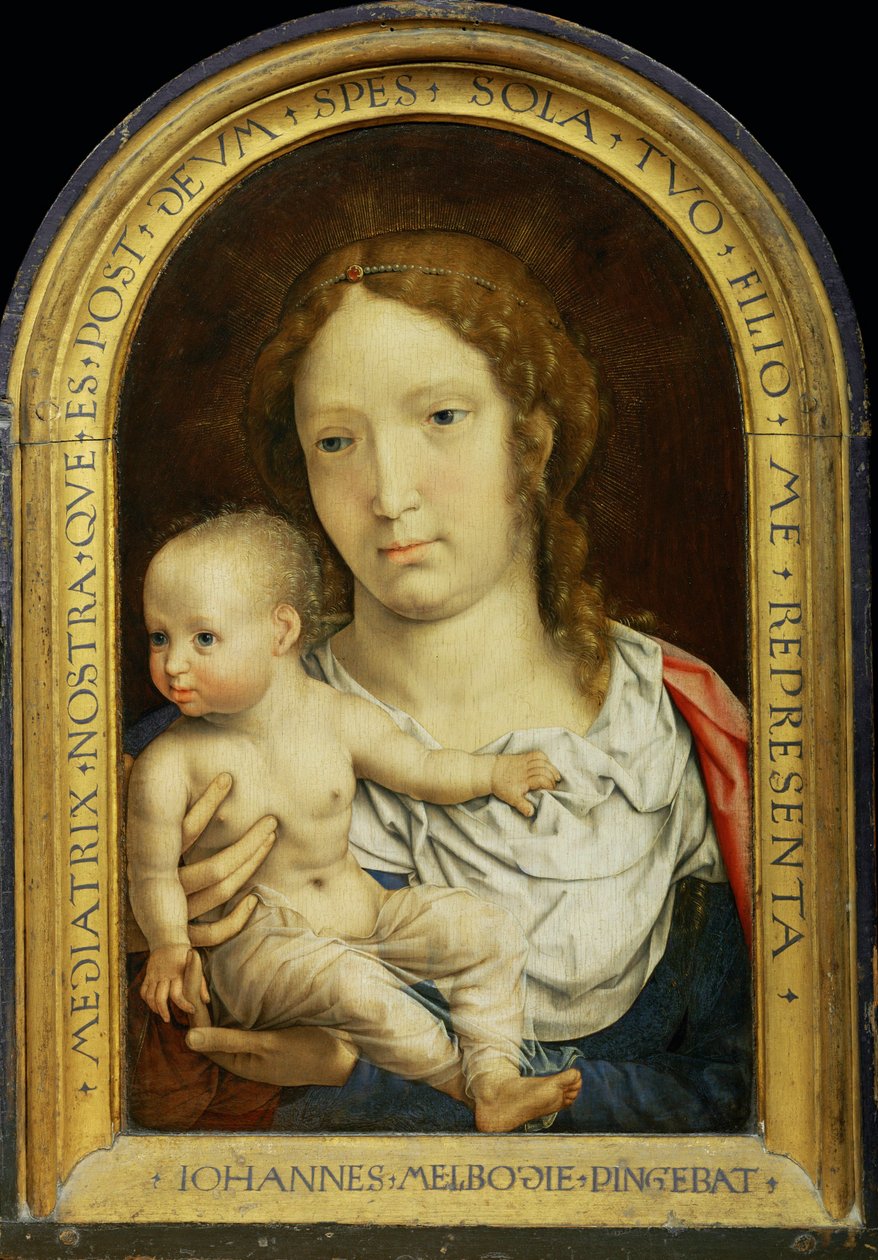 Carondelet Diptik: Bakire ve İsa çocuk ... by Jan (c.1472-c.1533) Gossaert
