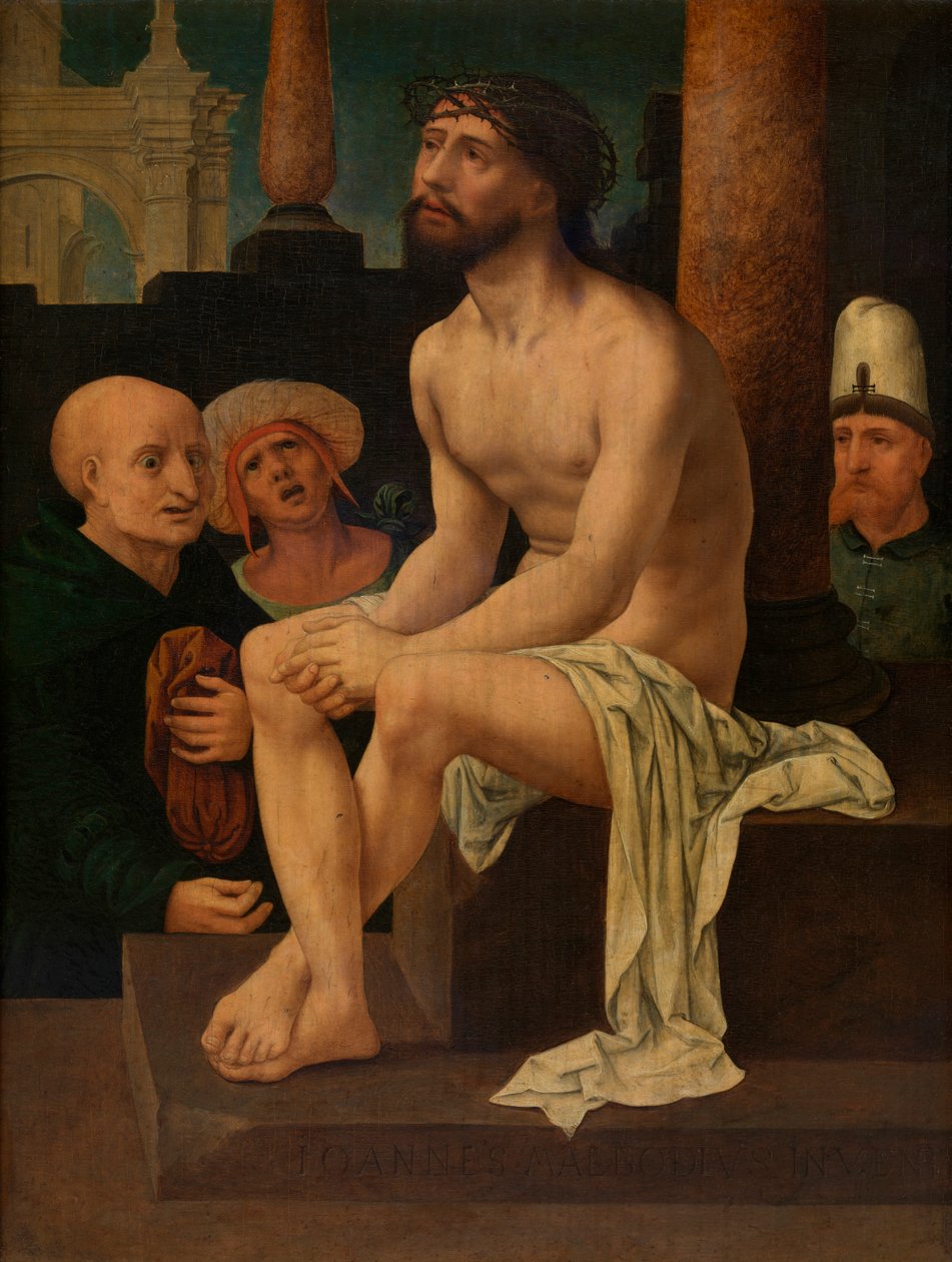 Soğuk Taşın üzerinde oturan İsa (panel üzerine yağlıboya) by Jan (c.1472 c.1533) Gossaert