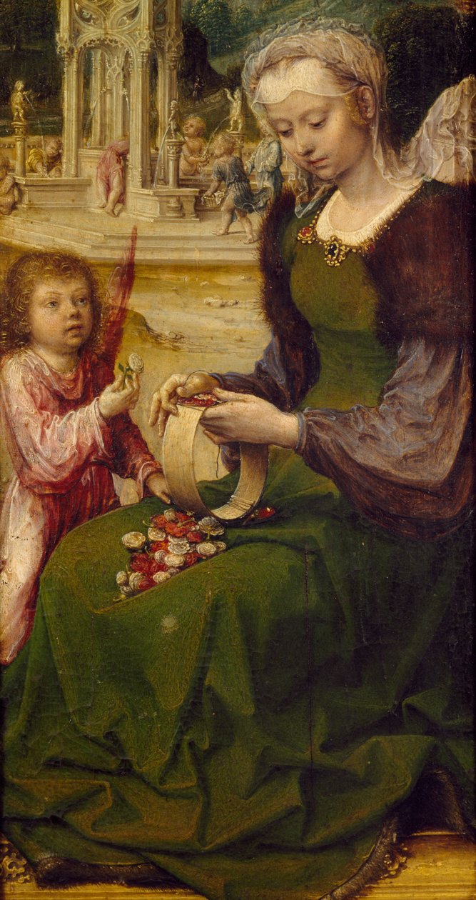 St Catherine, Malvagna Triptych'in sağ panelinden detay, sağ taraf by Jan (c.1472 c.1533) Gossaert