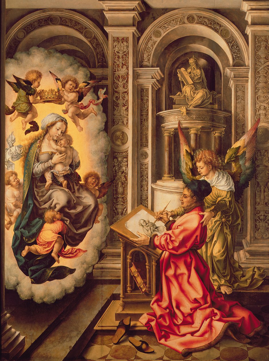 Aziz Luka Meryem Ana Tablosu, c.1520 (panelde tempera) by Jan (c.1472 c.1533) Gossaert