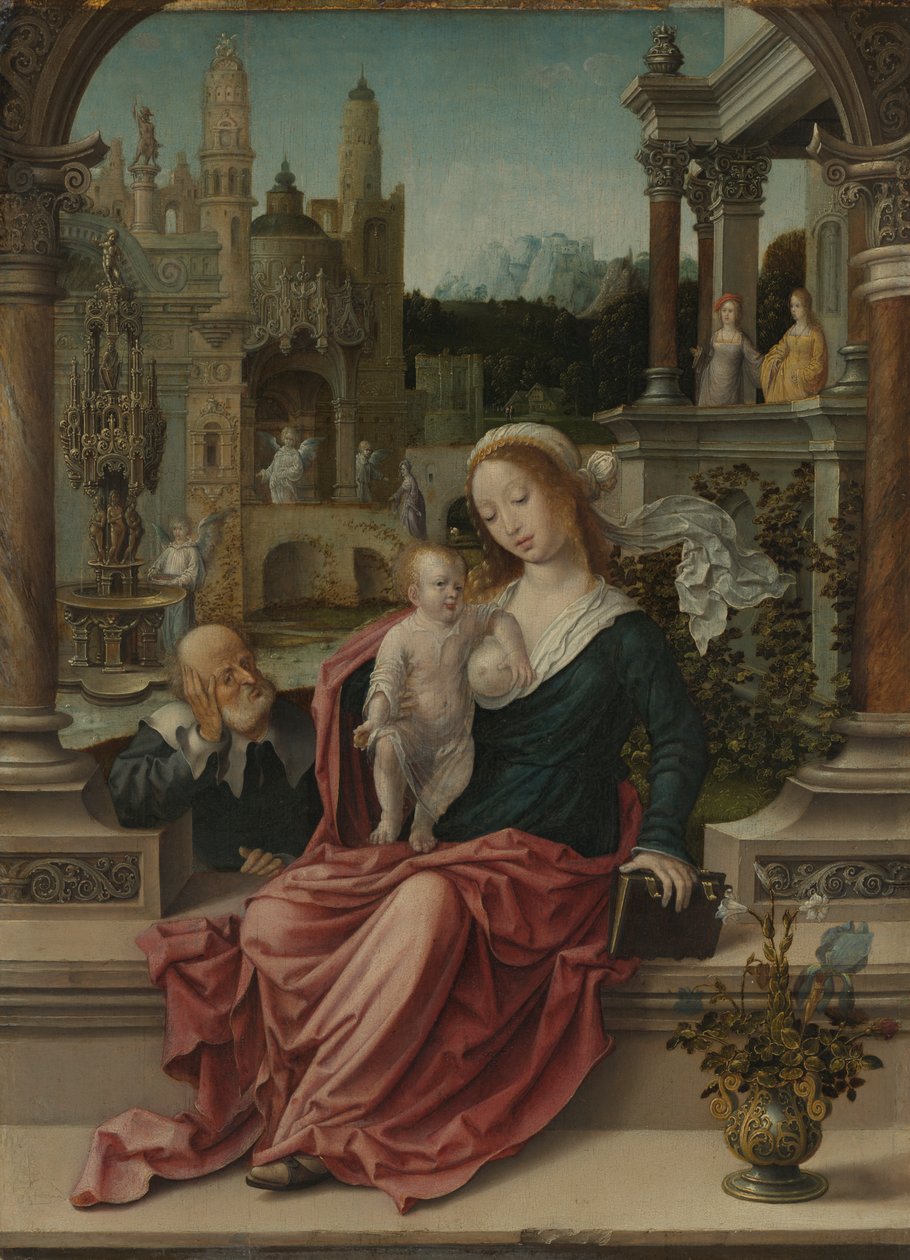 Kutsal Aile, c.1507-8 (panelde yağlı boya) by Jan (c.1472-c.1533) Gossaert