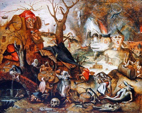 Cehennemin Vizyonu (panelde yağ) by Jan (follower of) Mandijn