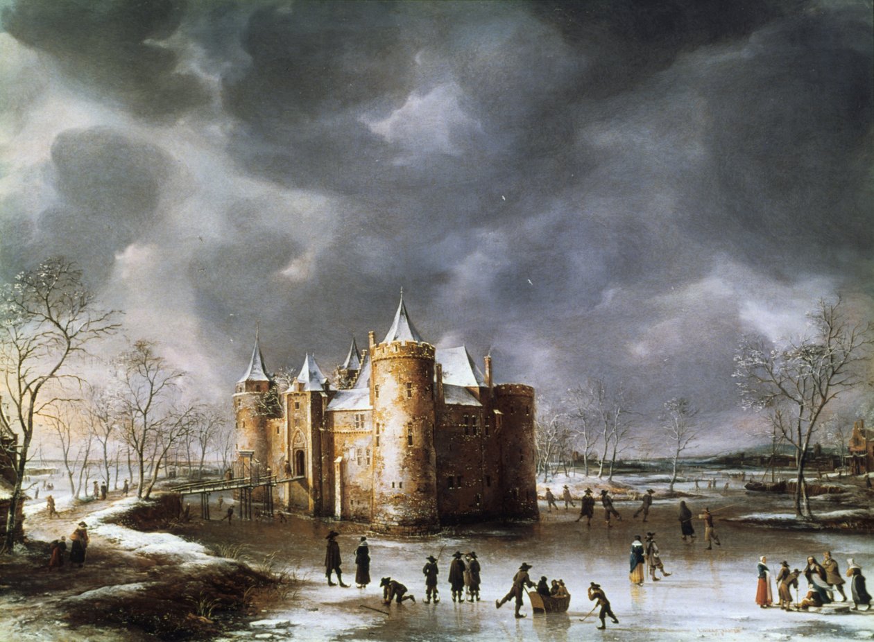 Kışın Muiden Kalesi, 1658. by Jan Abrahamsz. Beerstraten