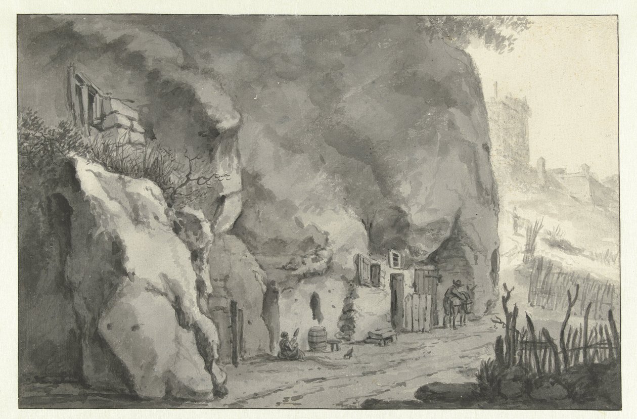 Loire'daki kaya evleri by Jan Asselijn (attributed to)