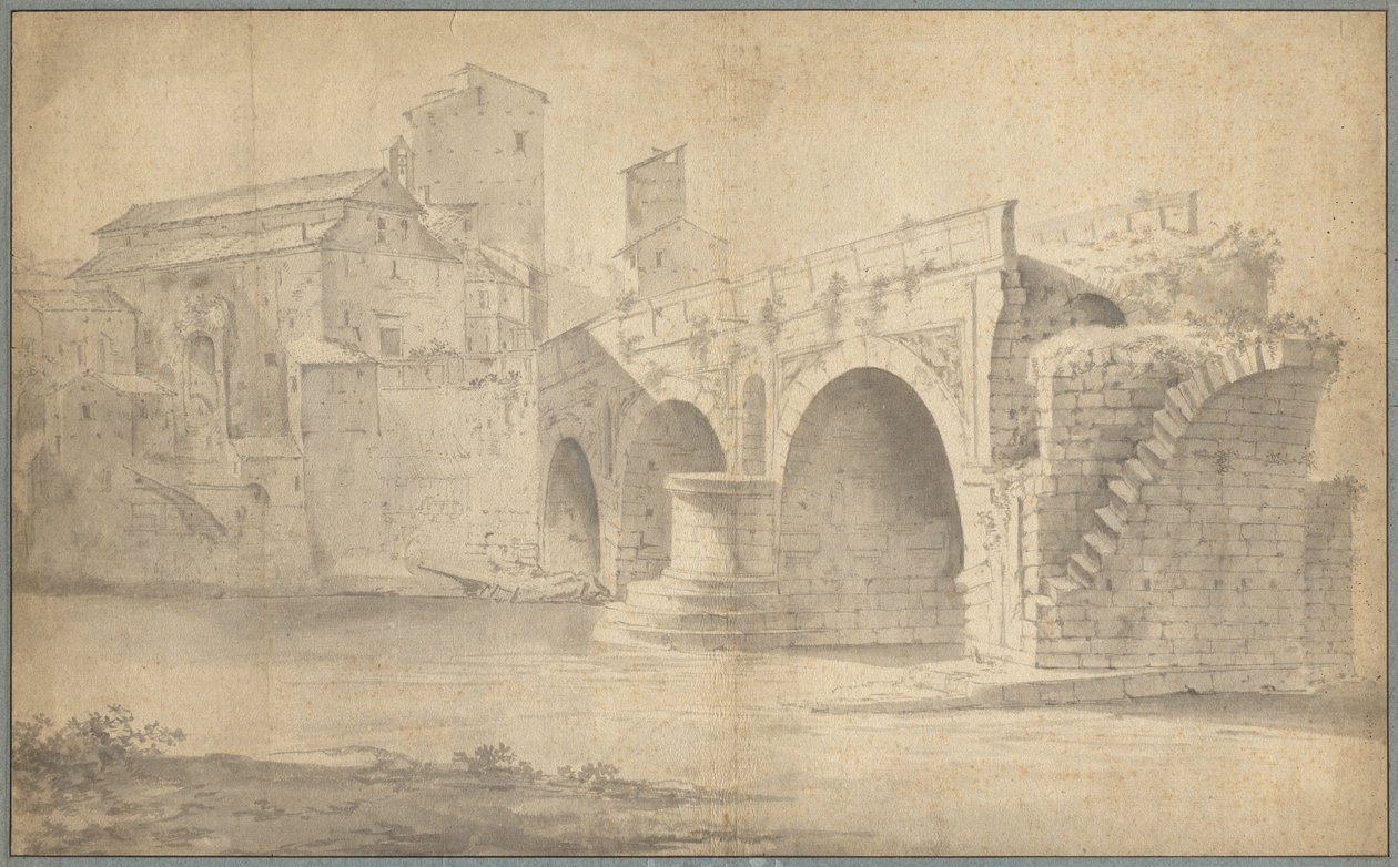 Ponte Rotto, Roma'nın görünümü by Jan Asselyn