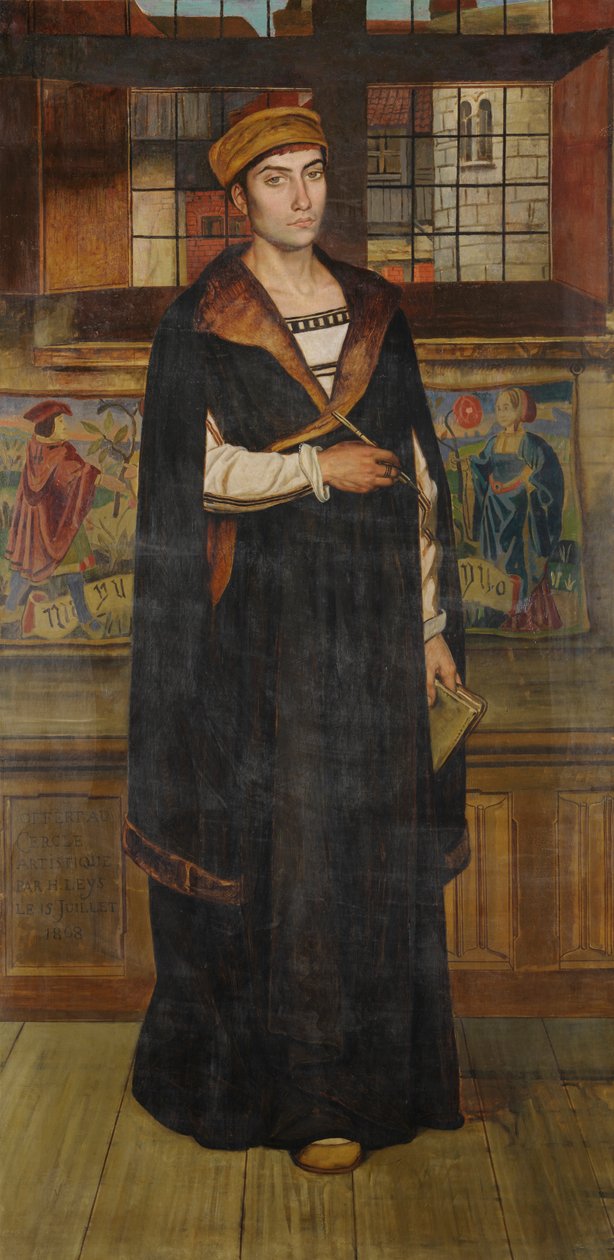 Ressam Quinten Massijs (tuval üzerine yağlıboya) by Jan August Hendrik Baron Leys