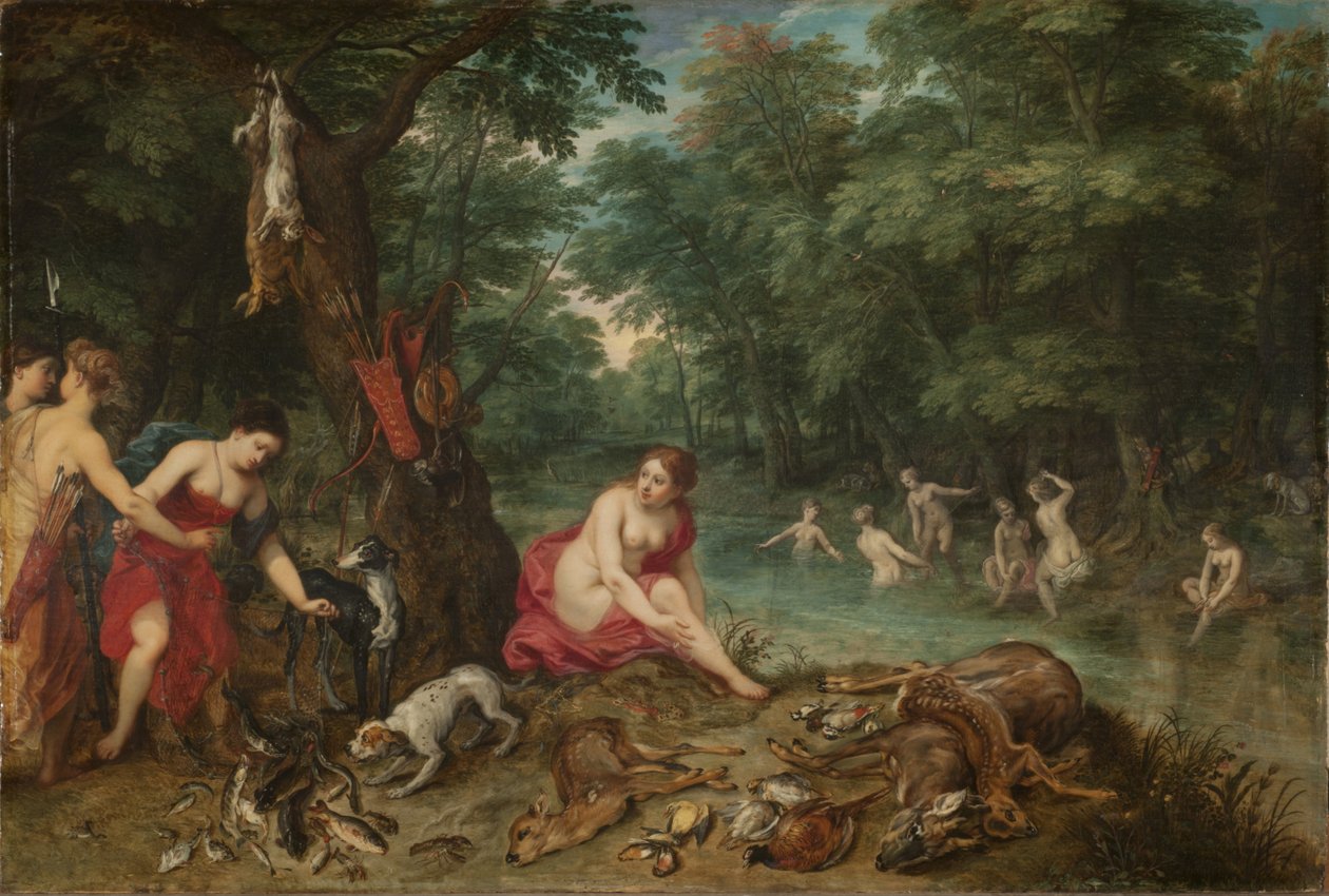 Banyo Perileri (panelde yağ) by Jan and Balen Hendrik van Brueghel