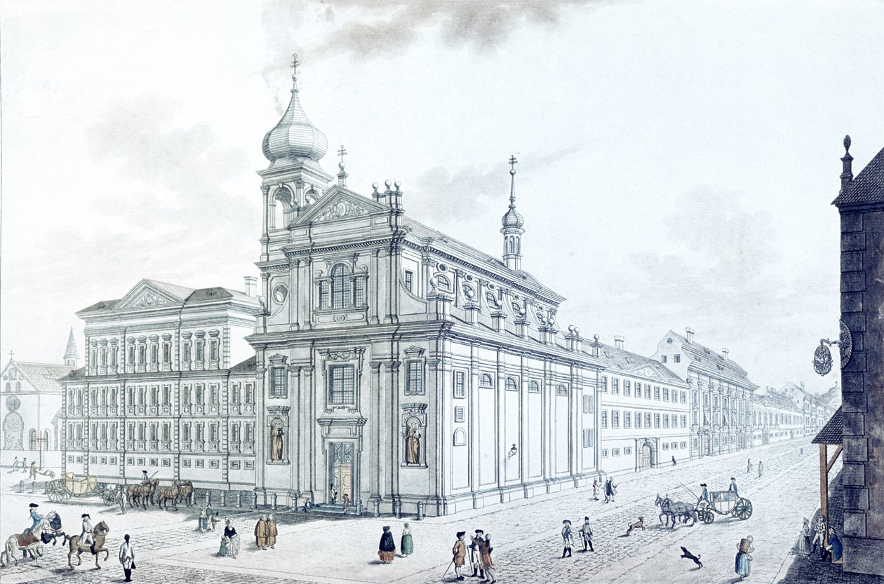 Hibernians Kilisesi (İrlandalı Fransiskenler) ve Hibernian (Hybernská) Caddesi, 1781 by Jan Balzer