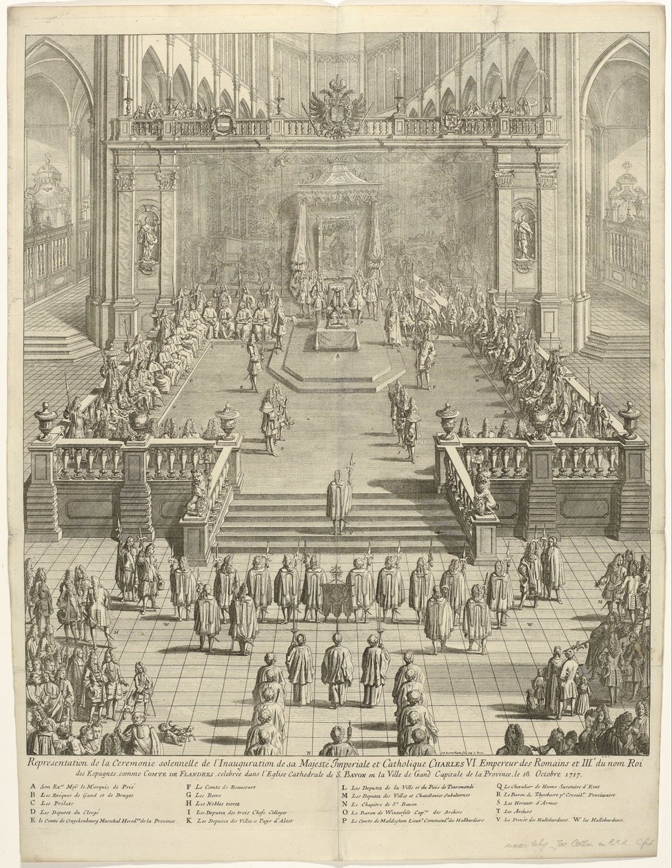 Araç içi keizer Karel VI als graaf van Vlaanderen te Gent, 1717 İmparatorluk ve Katolik Majesteleri Charles VI