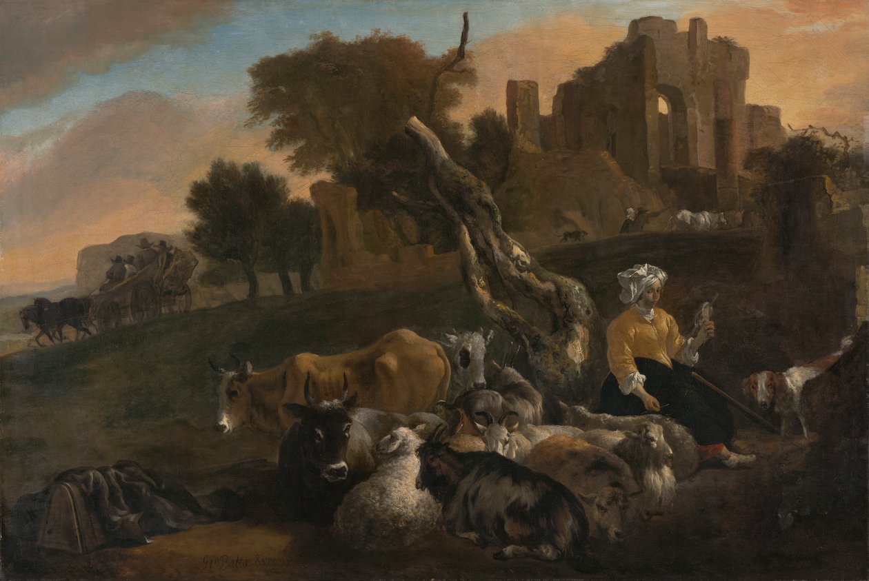 Çoban ile manzara by Jan Baptist Weenix