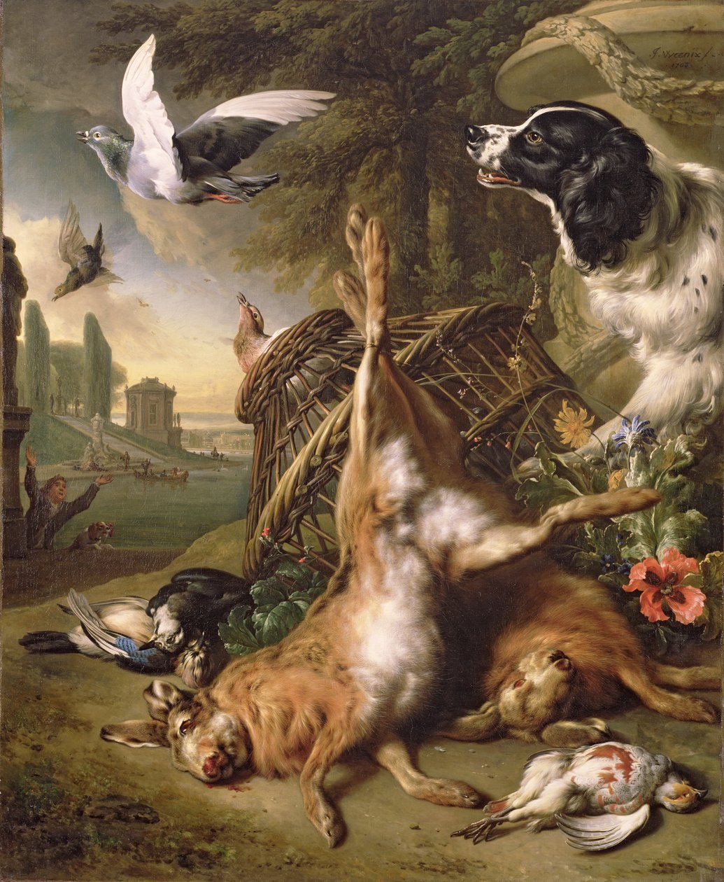 Dead Game ve Hares ile Natürmort by Jan Baptist Weenix