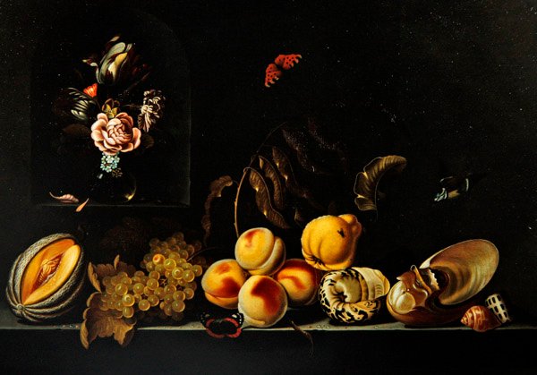 Bir natürmort üzüm by Jan Baptist van Fornenburgh