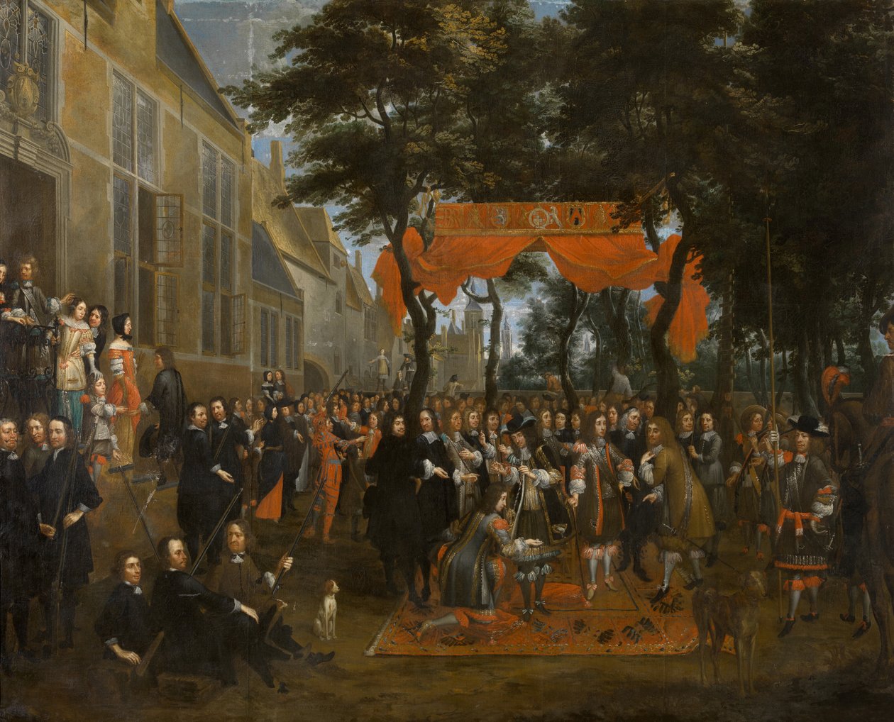 Charles II ve Kardeşlerinin Kabulü by Jan Baptist van Meunincxhove