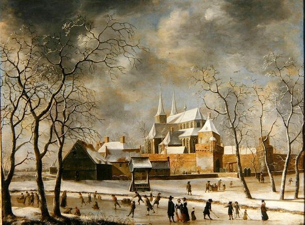 Deventer Kasabası (tuval üzerine yağlı boya) by Jan Beerstraten