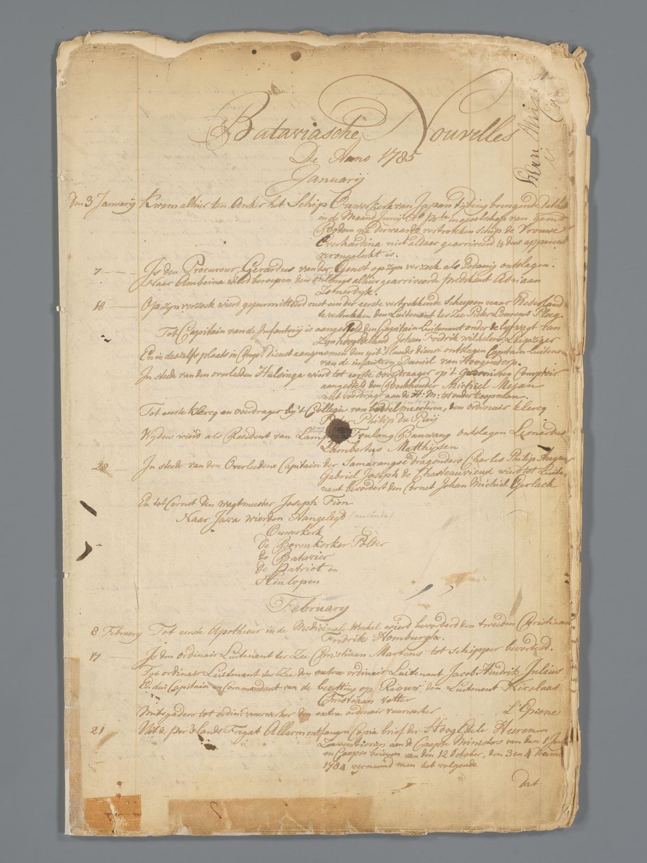 Bataviaasche haberleri 1785 by Jan Brandes
