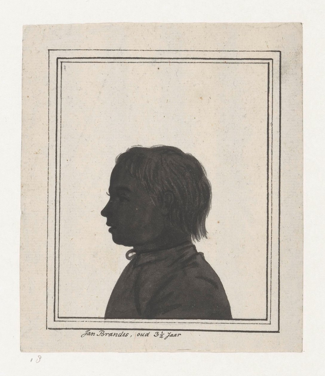 Silhouetportret van Jan Brandes genç by Jan Brandes