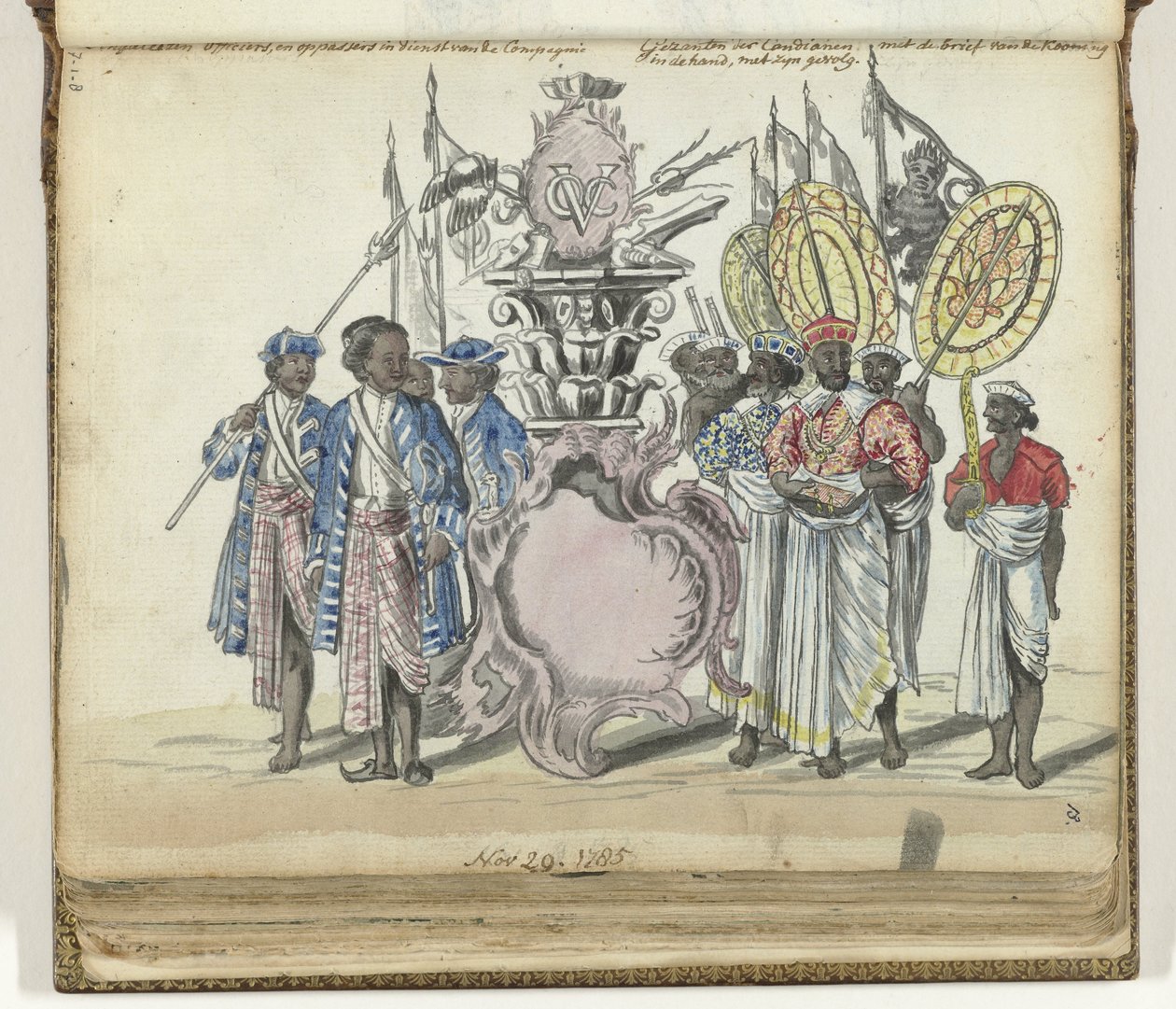 VOC hizmetinde Sinhalese askerleri ve Kandy kralının elçileri by Jan Brandes