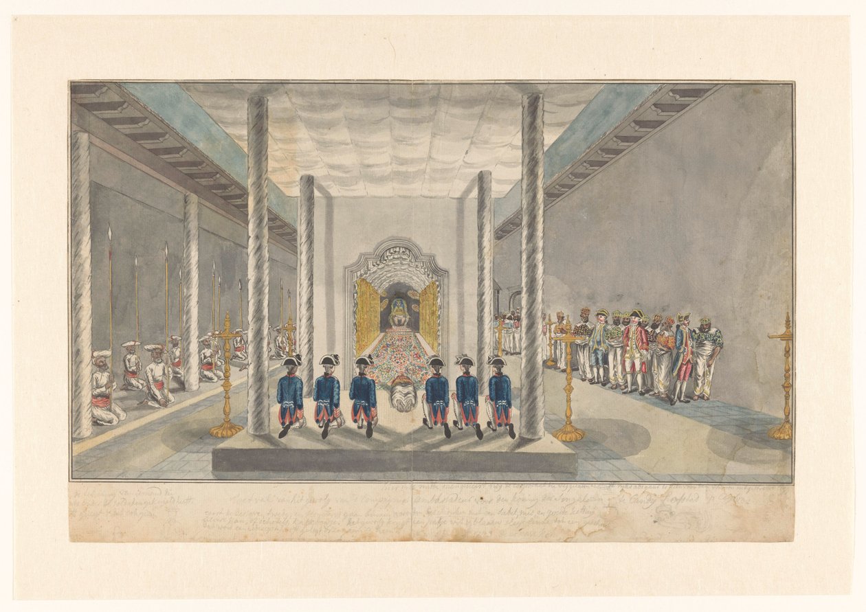 Kral Kandy, Sri Rajadi Raja Sinha ile Bir Dinleyici Toplantısında VOC Delegasyonu by Jan Brandes