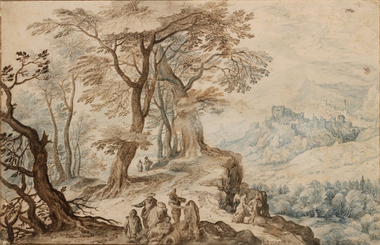 Tobias ve Melek ile Manzara by Jan Breughel Ii