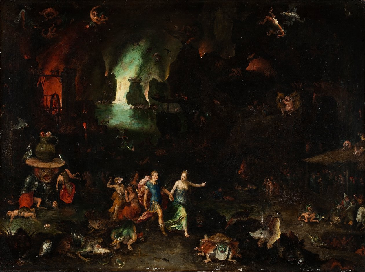 Yeraltı Dünyasında Aeneas ve Sibyl. by Jan Brueghel the Elder