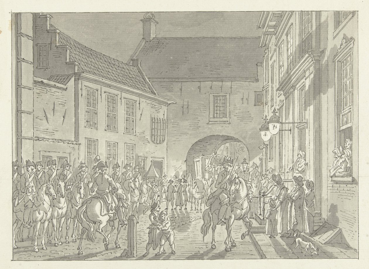 L.P. Aynadan Hapishane Kapısına getirildi, 1795 by Jan Bulthuis