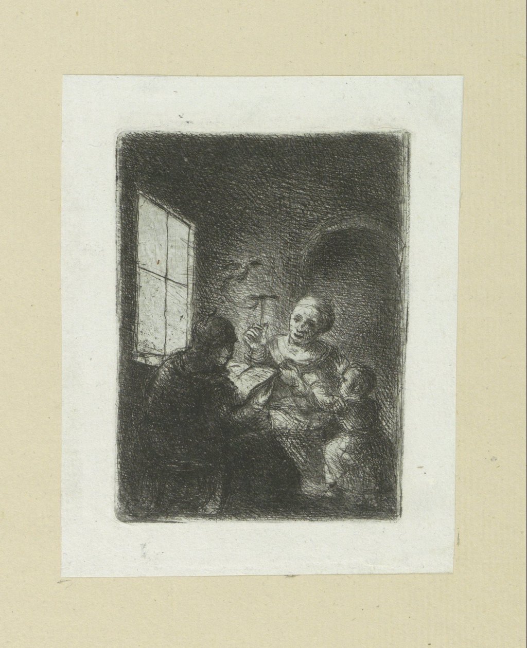 Gezin bij het raam Komplet Gravür Çalışması, John Chalon / Oeuvre Complette des Eaux Fortes par Jean Chalon (seri başlığı) by Jan Chalon