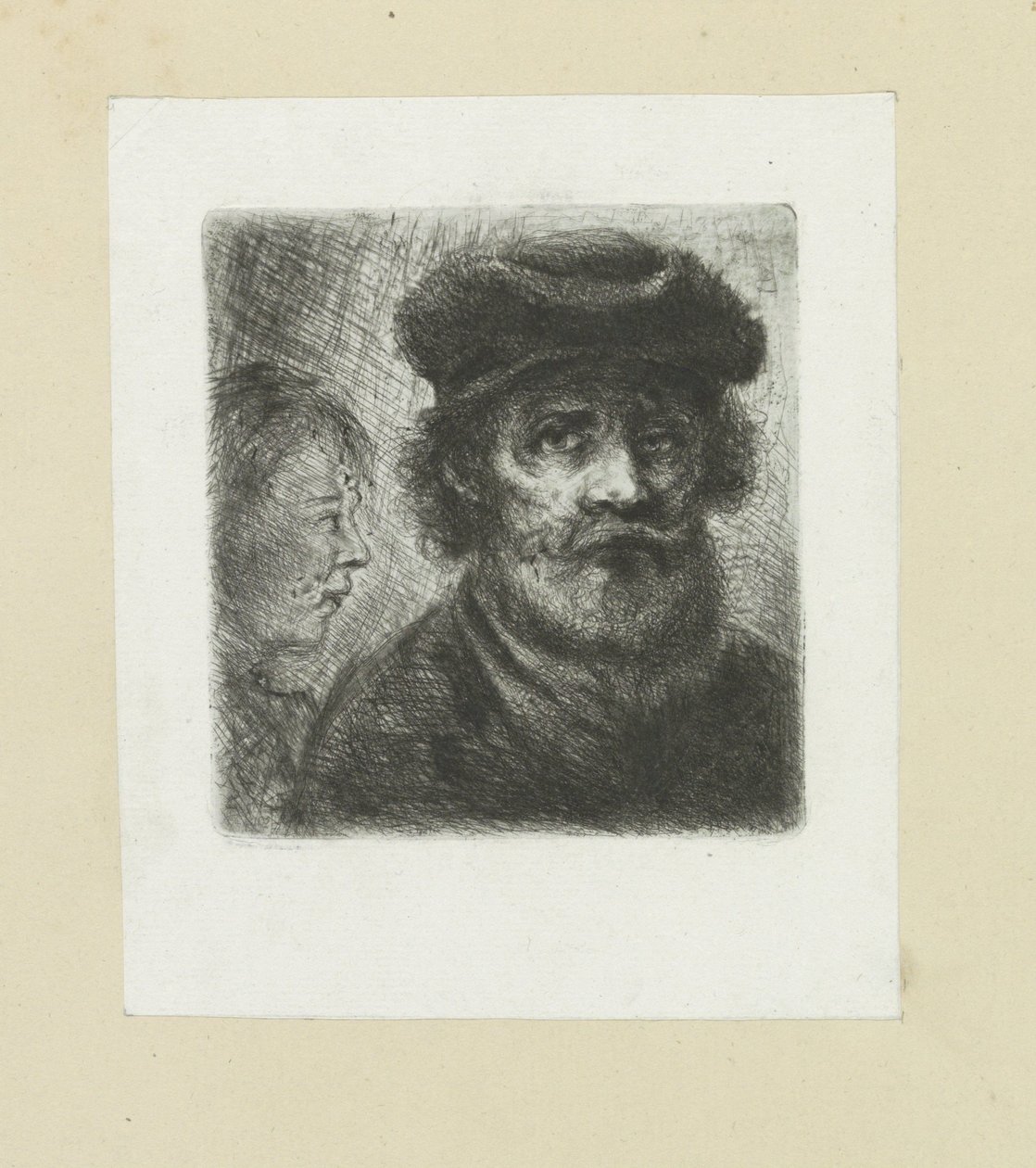 Jonge man en bebaarde man John Chalon tarafından Komple Gravür Çalışması / Oeuvre Complette des Eaux Fortes par Jean Chalon (seri başlığı) by Jan Chalon