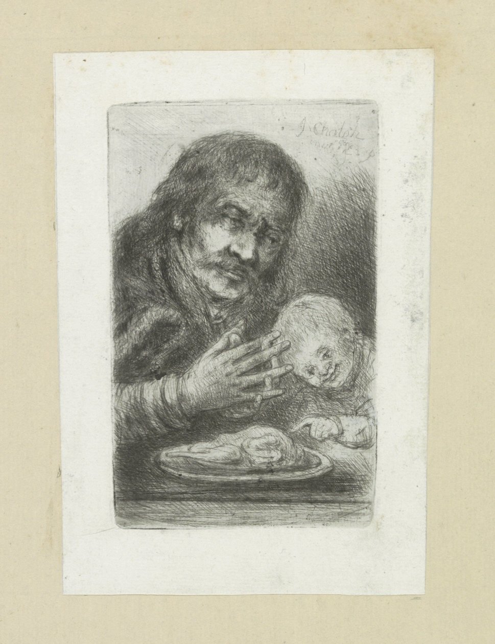 Ayni adam aan de eettafel Komplet Gravür Çalışması, John Chalon / Oeuvre Complette des Eaux Fortes par Jean Chalon (seri başlığı) by Jan Chalon