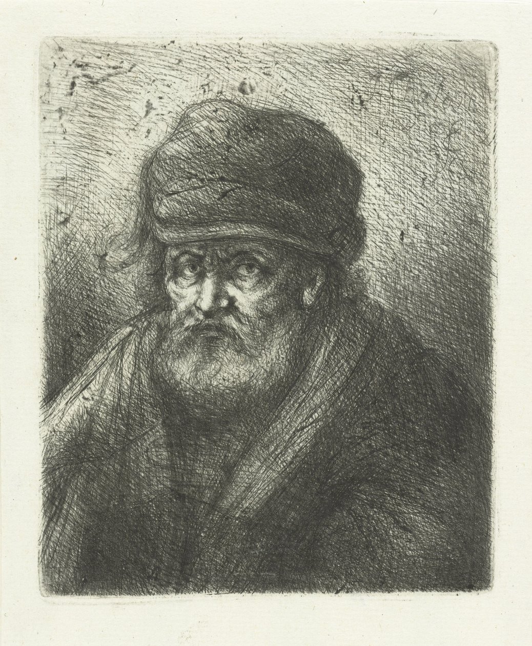Sakallı ve şapkalı yaşlı adam by Jan Chalon