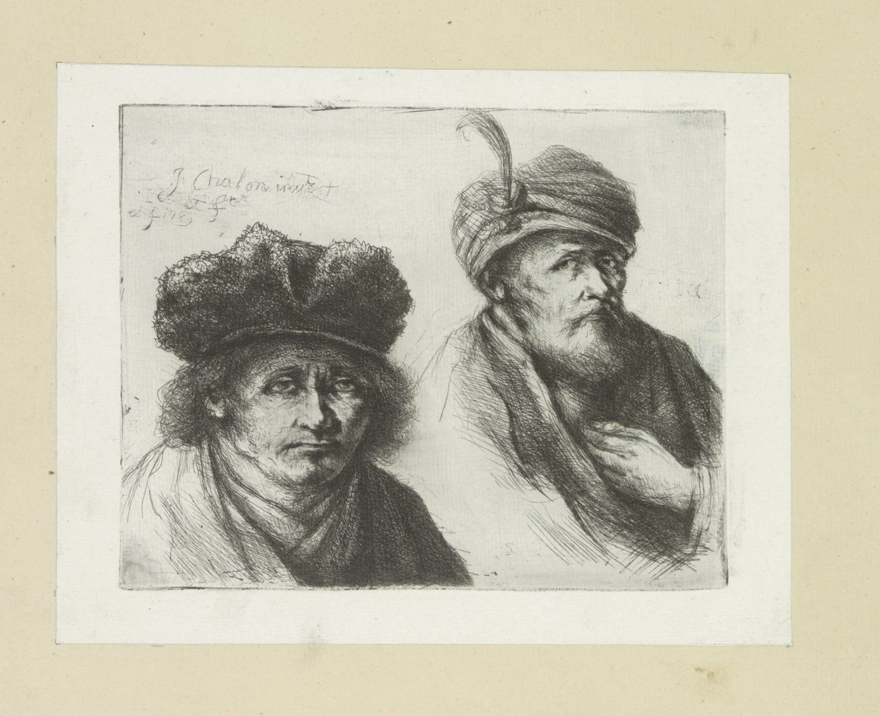 Twee mannen tulband içinde çapa koyar Komplet Gravür Çalışması, John Chalon / Oeuvre Complette des Eaux Fortes par Jean Chalon (seri başlığı) by Jan Chalon