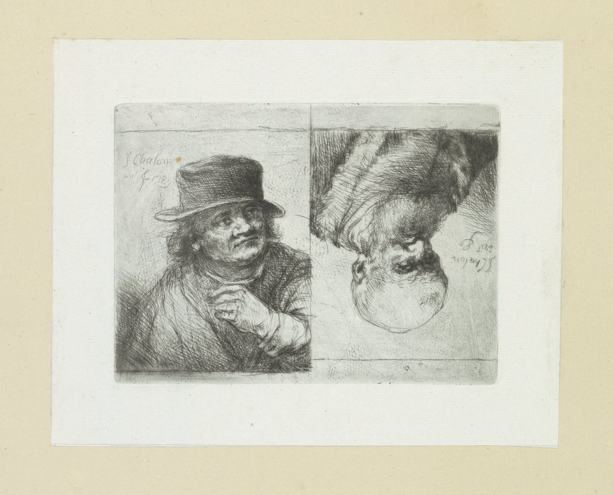 twee mansportretten Komplet Gravür Çalışması, John Chalon / Oeuvre Complette des Eaux Fortes par Jean Chalon (seri başlığı) by Jan Chalon