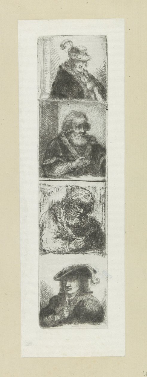 Vier mansportretten Komplet Gravür Çalışması, John Chalon / Oeuvre Complette des Eaux Fortes par Jean Chalon (seri başlığı) by Jan Chalon