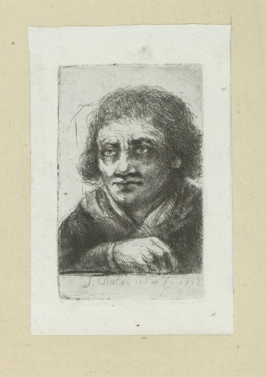Yetişkin adam, sağ eli görünür Komple Gravür Çalışması, John Chalon / Oeuvre Complette des Eaux Fortes, Jean Chalon (seri başlığı) by Jan Chalon