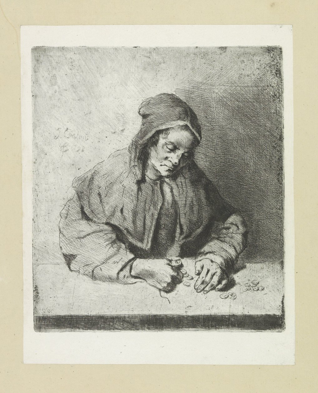 Vrouw die geld söyle The Compleat Work of Gravürler, John Chalon / Oeuvre Complette des Eaux Fortes par Jean Chalon (seri başlığı) by Jan Chalon