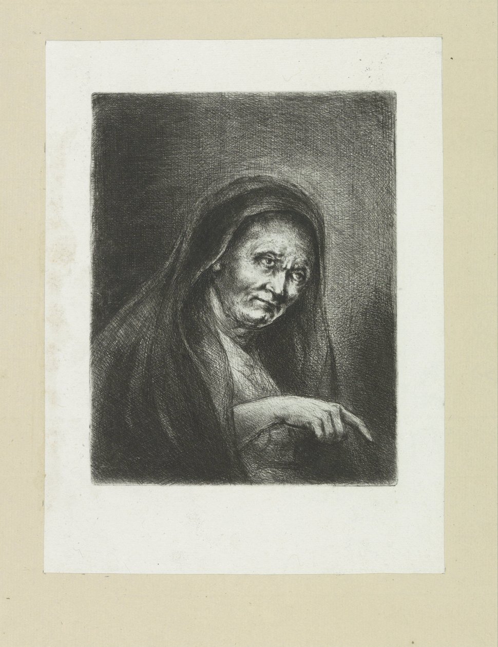 Wijzende ude vrouw Komplet Gravür Çalışması, John Chalon / Oeuvre Complette des Eaux Fortes par Jean Chalon (seri başlığı) by Jan Chalon