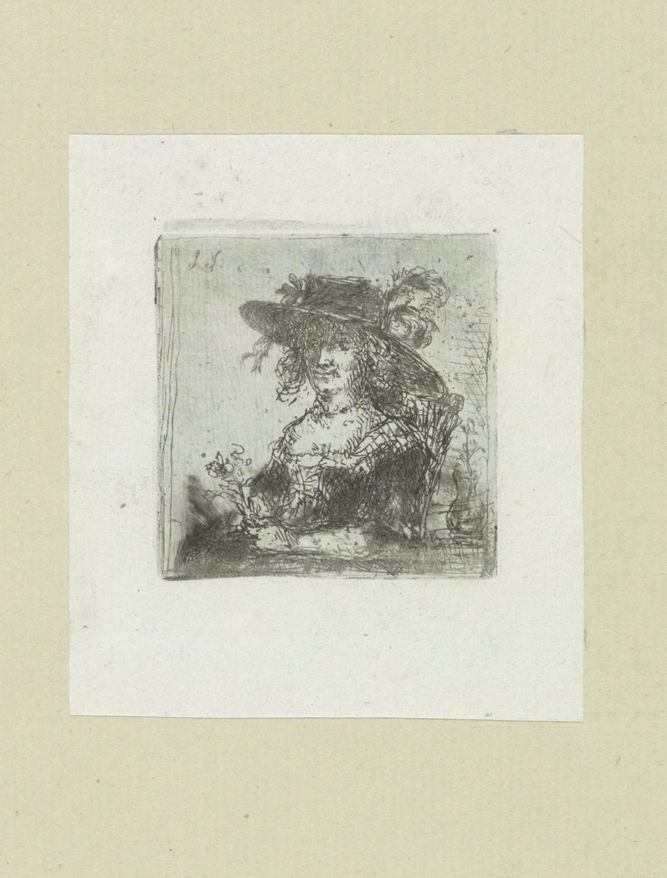Zittende vrouw çapa ile bir araya geldi Komplet Gravür Çalışması, John Chalon / Oeuvre Complette des Eaux Fortes par Jean Chalon (seri başlığı) by Jan Chalon
