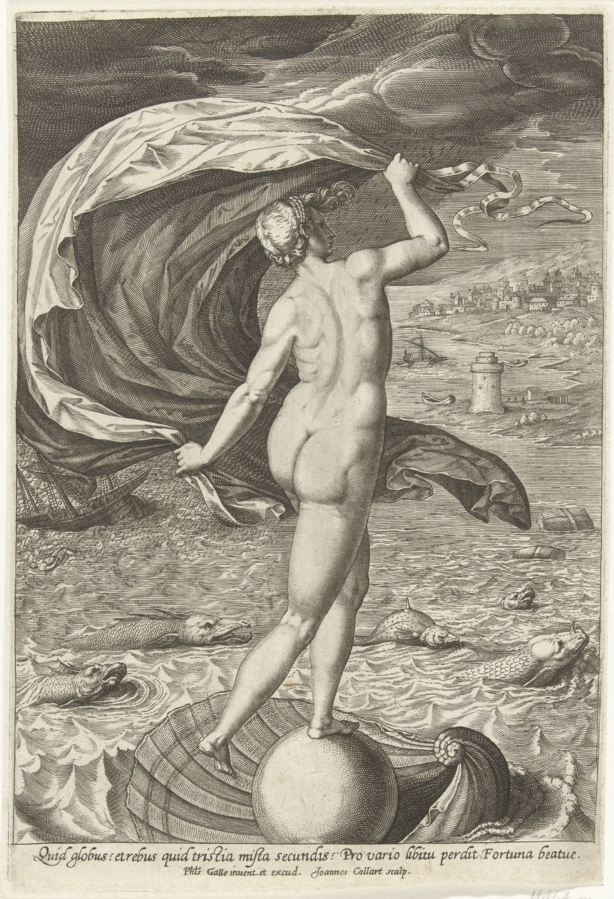 Fortuin (Fortuna) by Jan Collaert (II)
