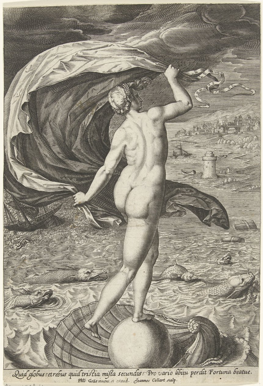 Fortuin (Fortuna) by Jan Collaert (II)