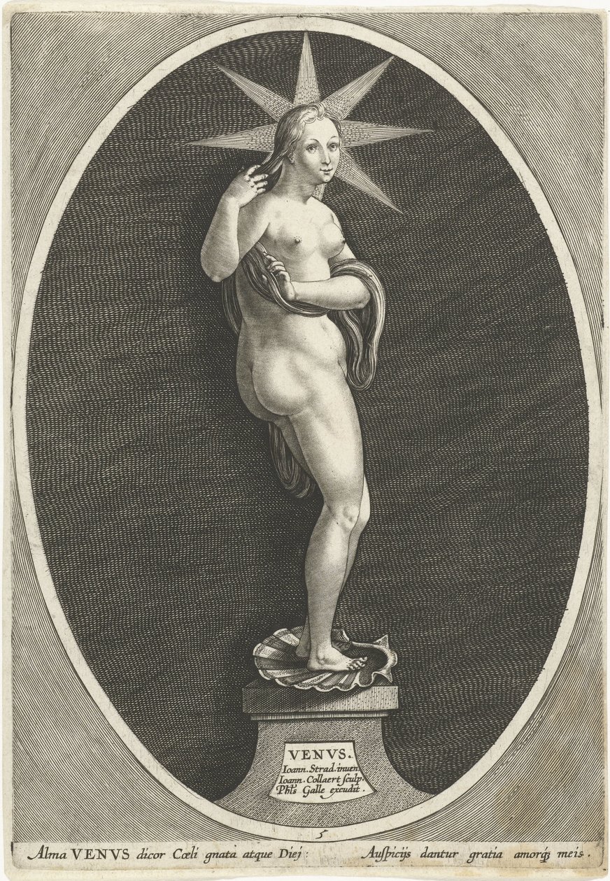 Venüs Venvs (nesne üzerindeki başlık) Zeven the iyi gezegen (dizi başlığı) Septem Planetae (dizi adı) by Jan Collaert (II)