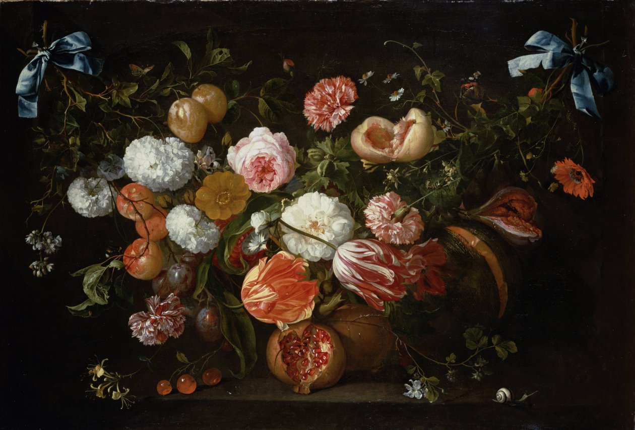 Çiçeklerden Bir Çelenk by Jan Davidsz de Heem